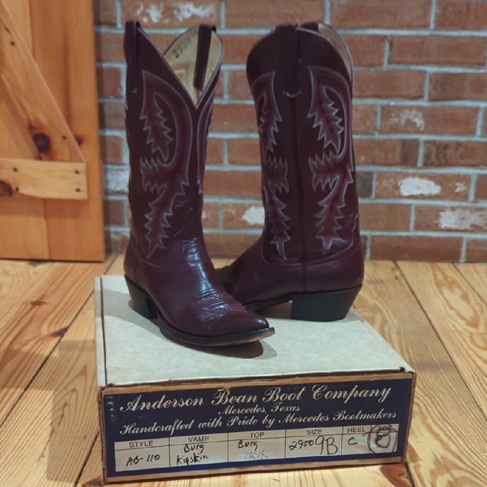 Anderson Bean Burgundy Western Heeled Boots